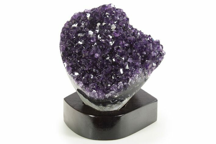 Deep Purple Amethyst Geode With Wood Base - Uruguay #342734